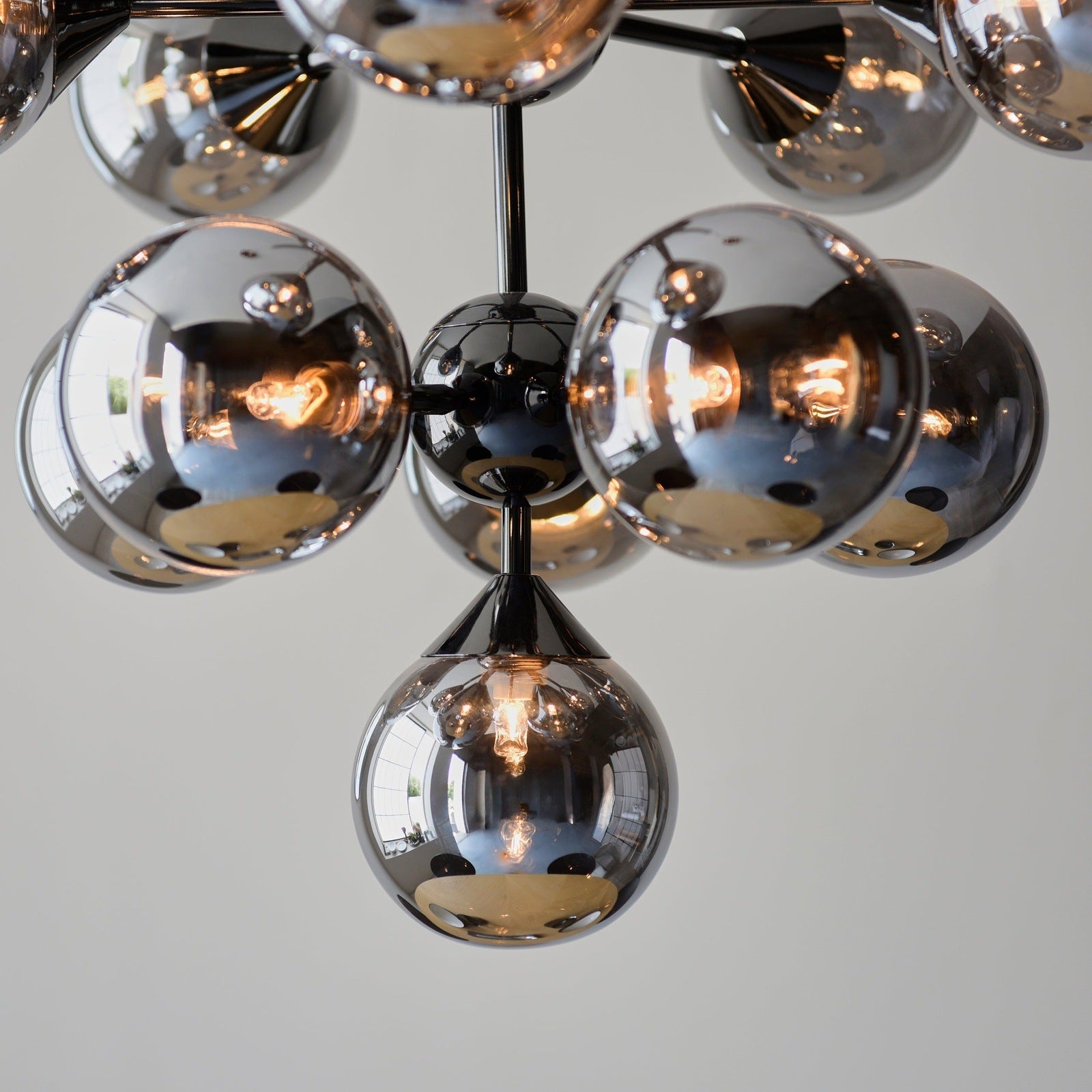 Sputnik 11lt Pendant Light Chandelier | Black Smoked Glass