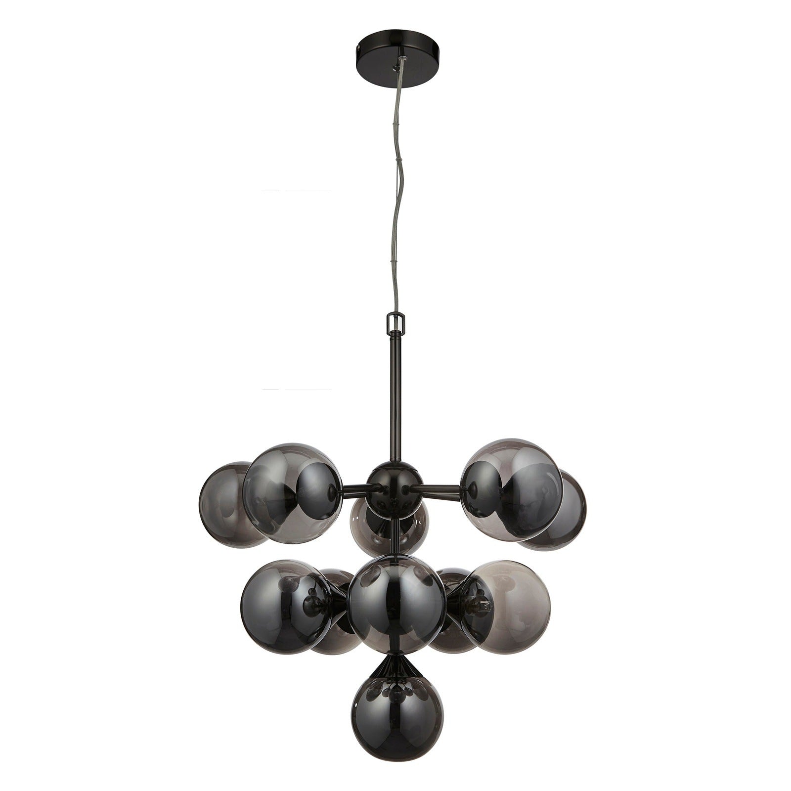 Sputnik 11lt Pendant Light Chandelier | Black Smoked Glass