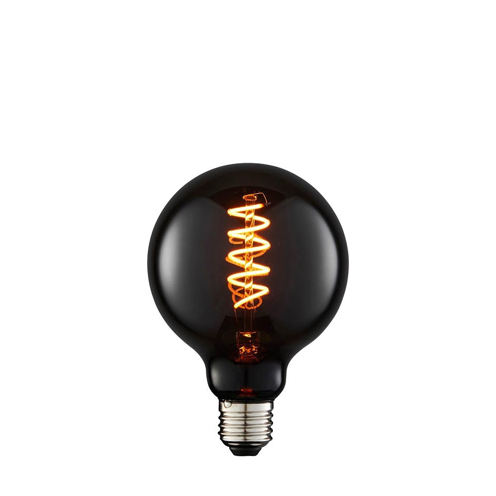 Modern Spiral Smoked Tinted Glass 4W E27 Filament LED Light Bulb | House of Dekkor