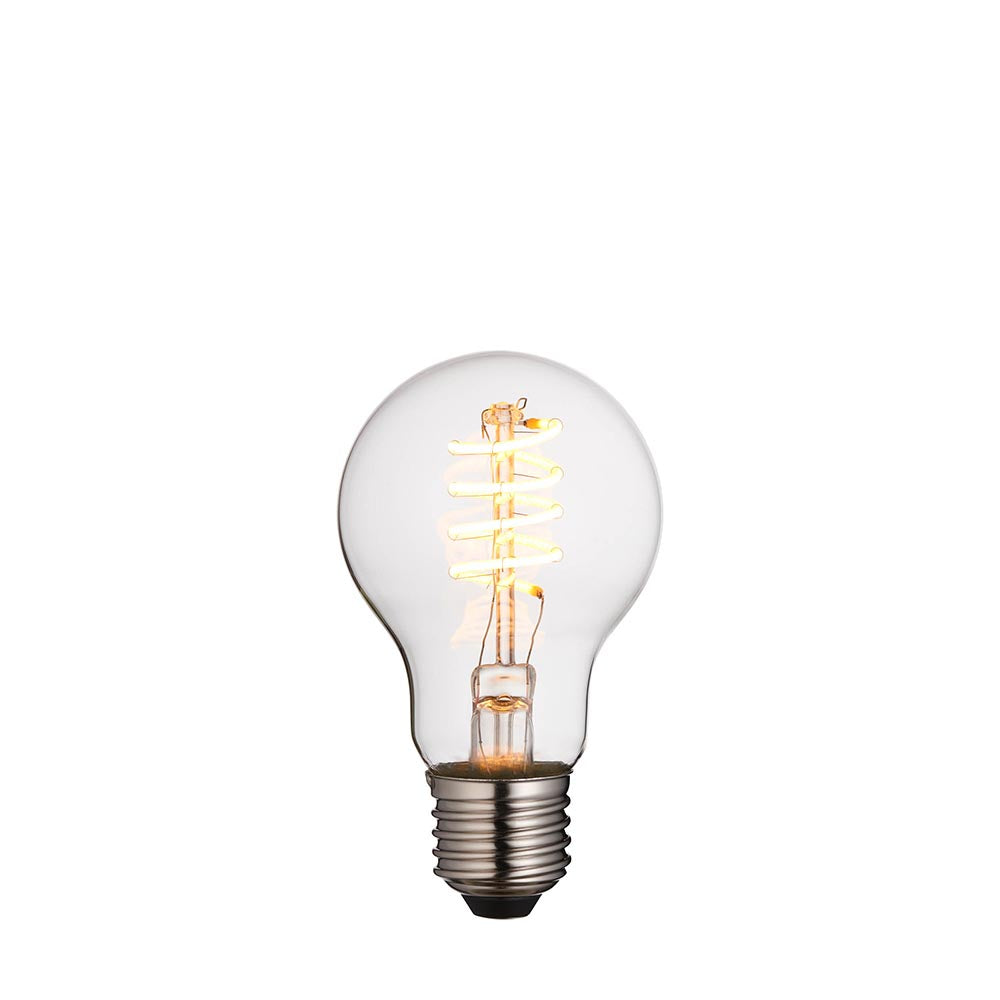 Dimmable Clear Glass Spiral GLS 4W E27 LED Filament Light Bulb | House of Dekkor