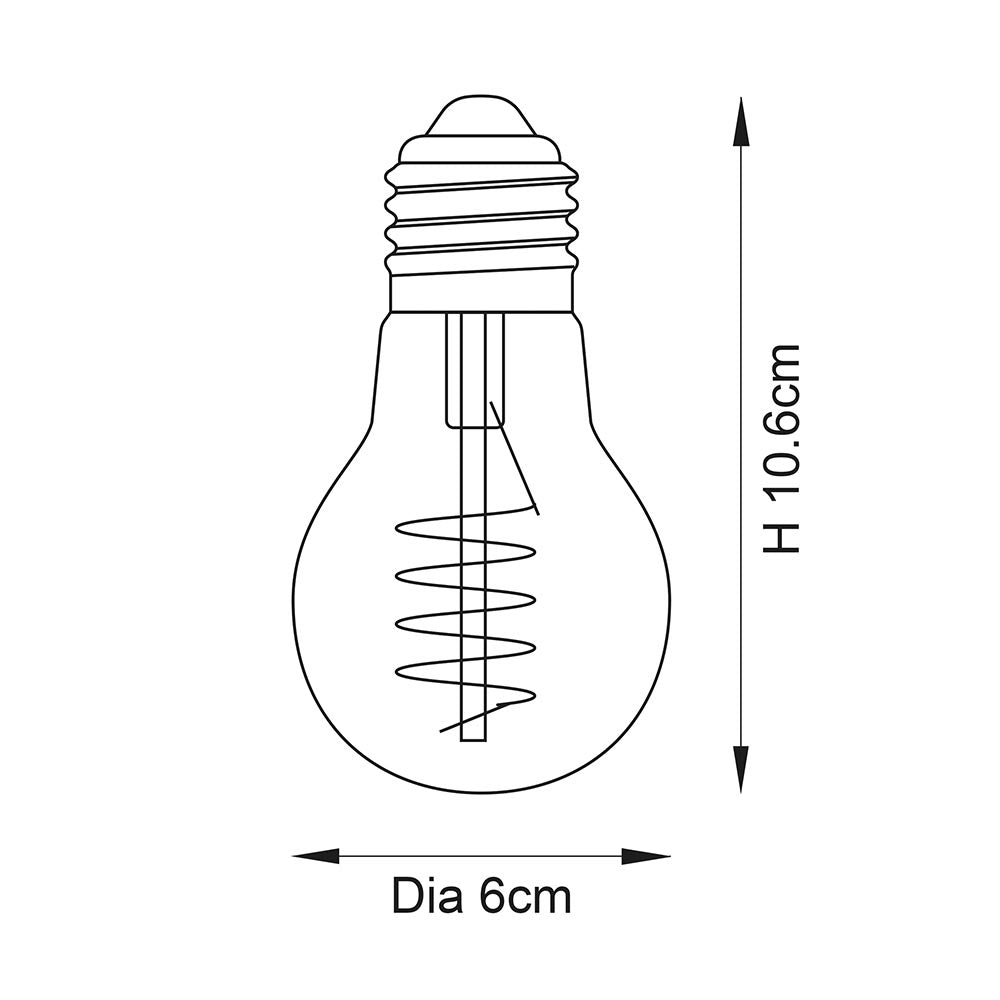 Spiral GLS E27 LED Filament Bulb