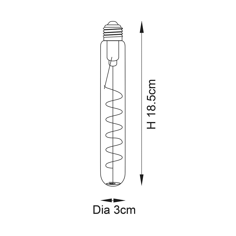 Spiral Tubular E27 Filament LED Light Bulb