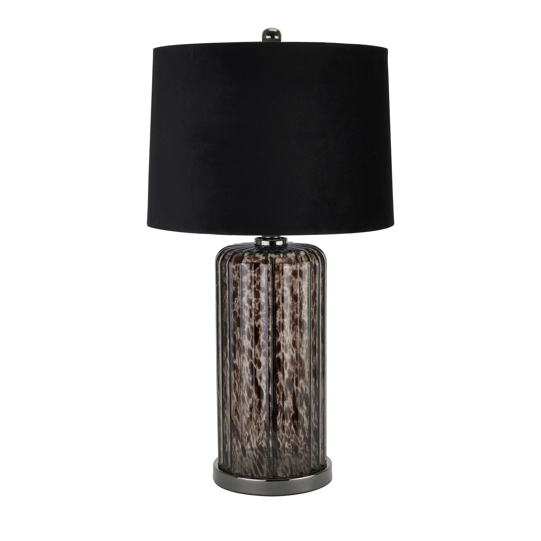 Black Dapple Alberta Lamp with Black Velvet Shade