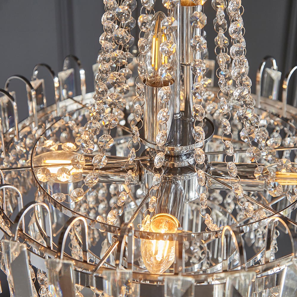 Luma Glass Droplets 6 Light Pendant Chandelier | House of Dekkor