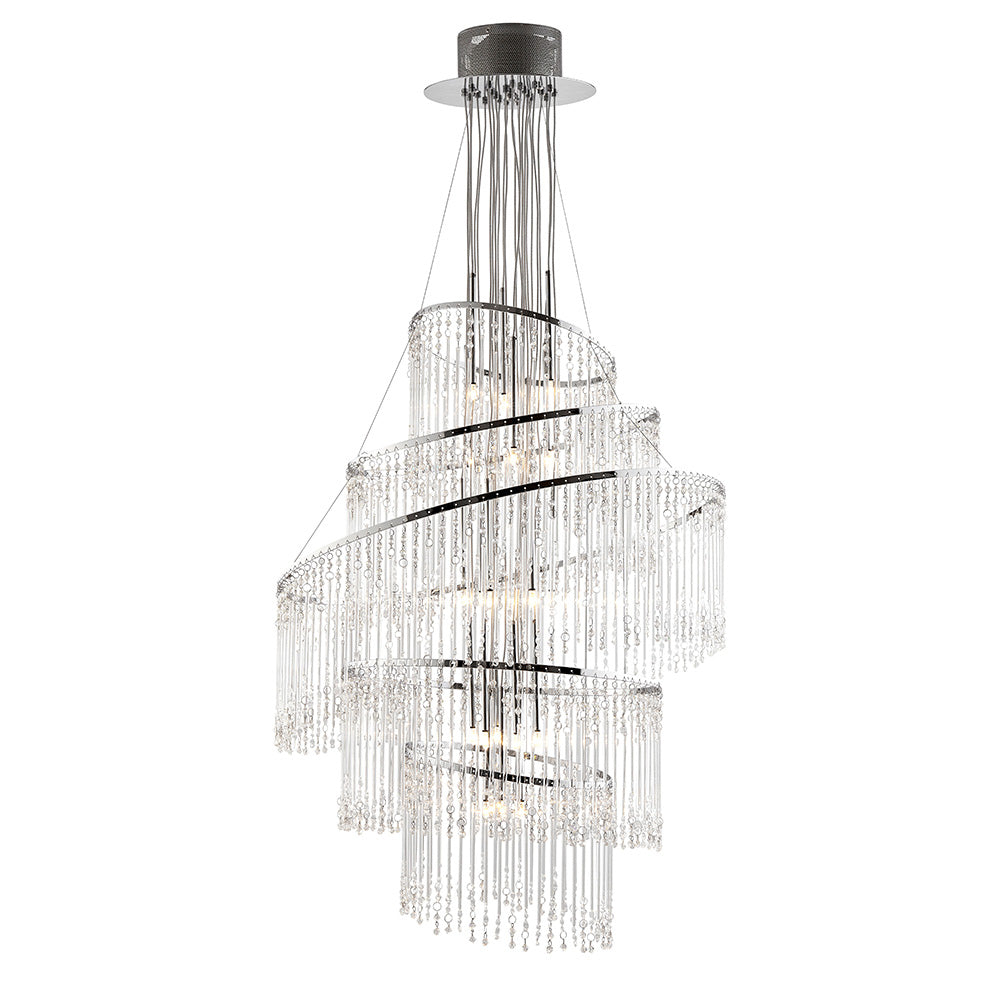 Luma Cascade 24 Light Pendant Chandelier with Glass Rods | House of Dekkor