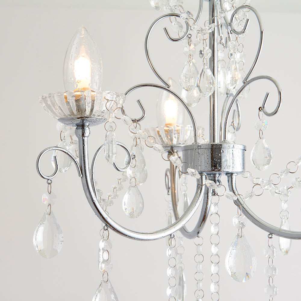 Vintage Style Crystal 3 Light Semi Flush  Chandelier  | House of Dekkor