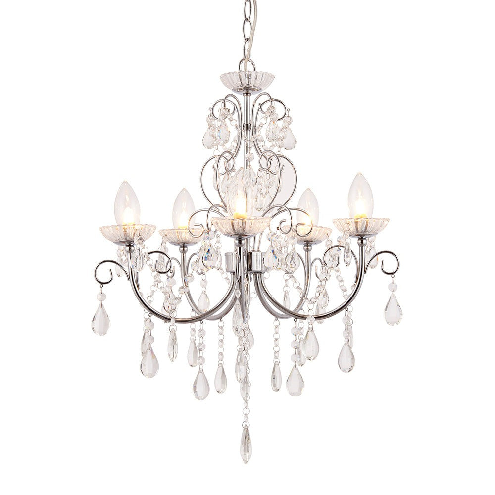 Vintage Style Crystal 5 Light Pendant Chandelier  | House of Dekkor