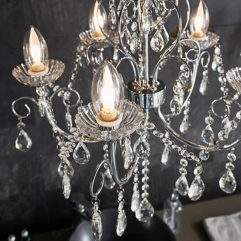 Vintage Style Crystal 5 Light Pendant Chandelier  | House of Dekkor