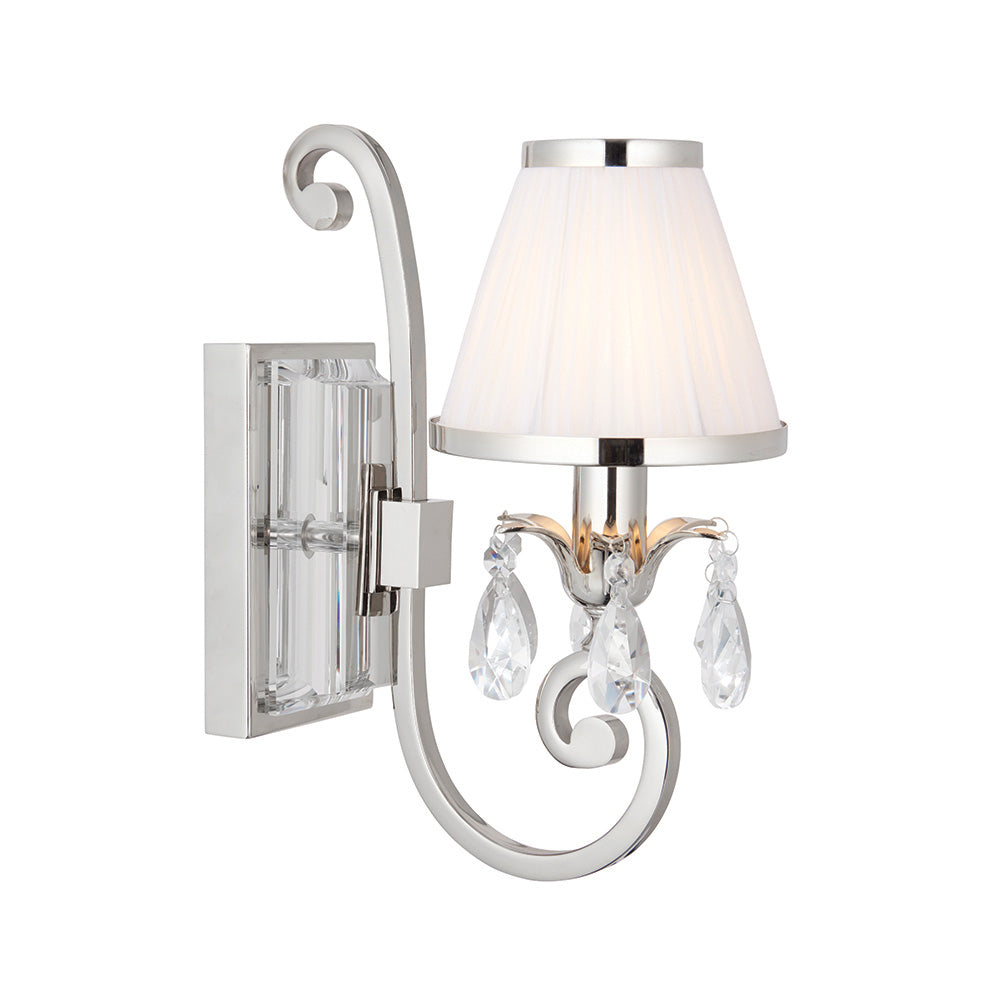 Oksana nickel Single wall  light with white shade