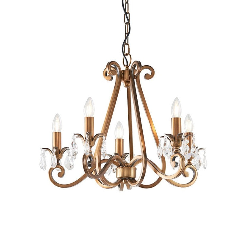 Oksana antique brass 5lt pendant 