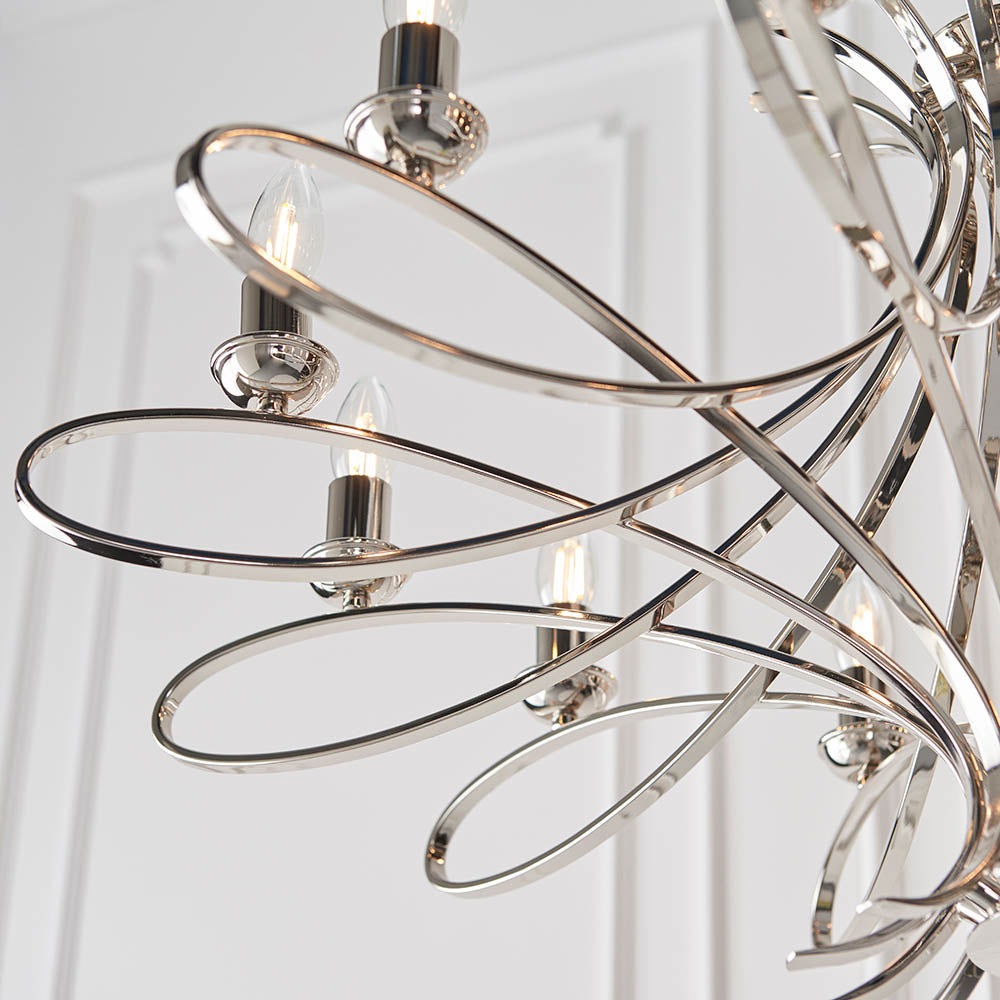 Penn Polished Nickel 12lt Chandelier