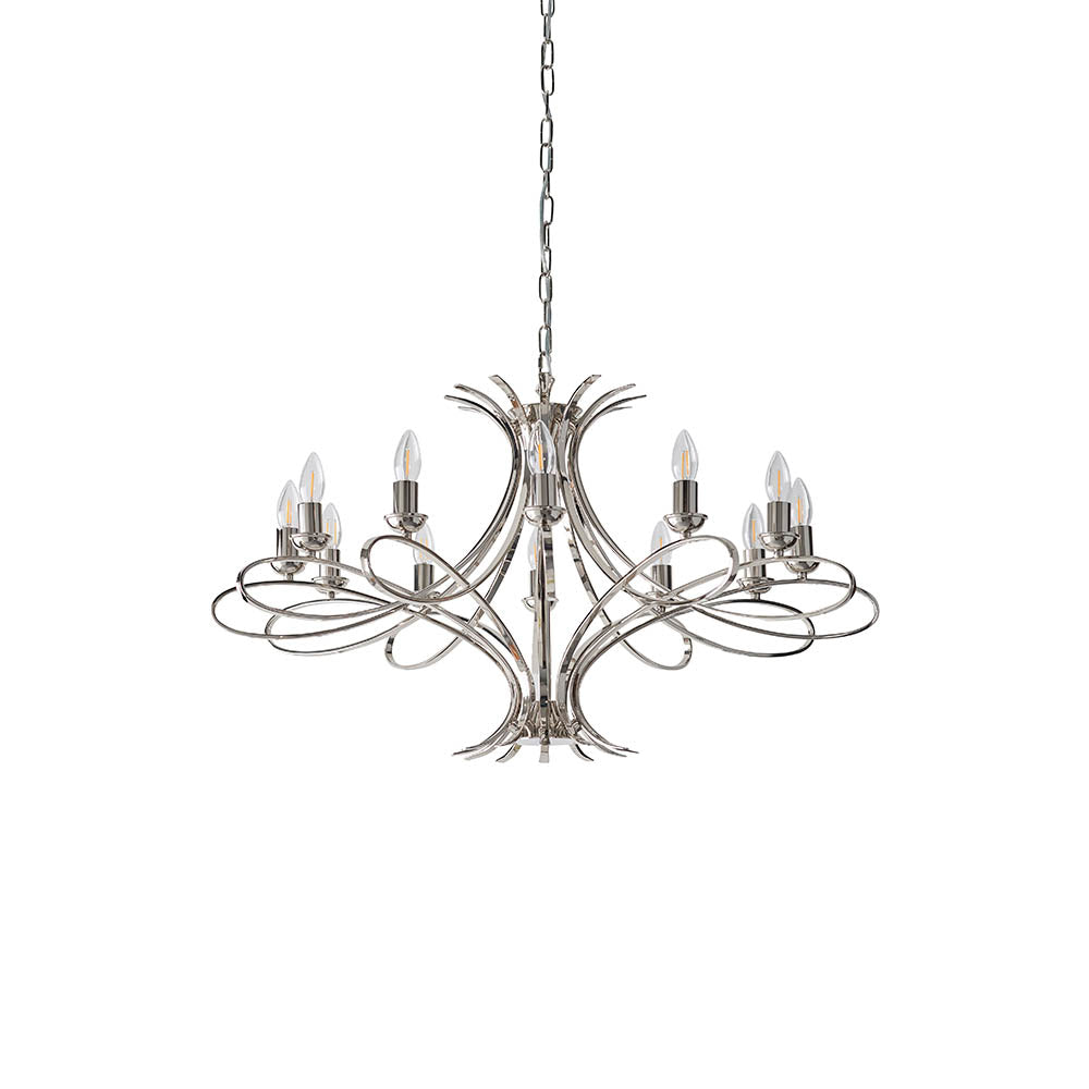 Penn Polished Nickel 12lt Chandelier