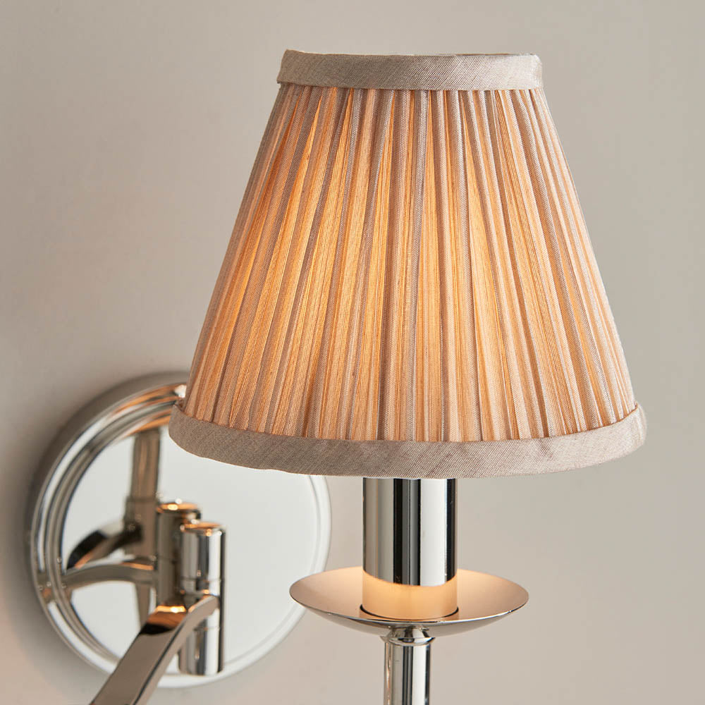 STANFORD double wall light aged brass with beige shades
