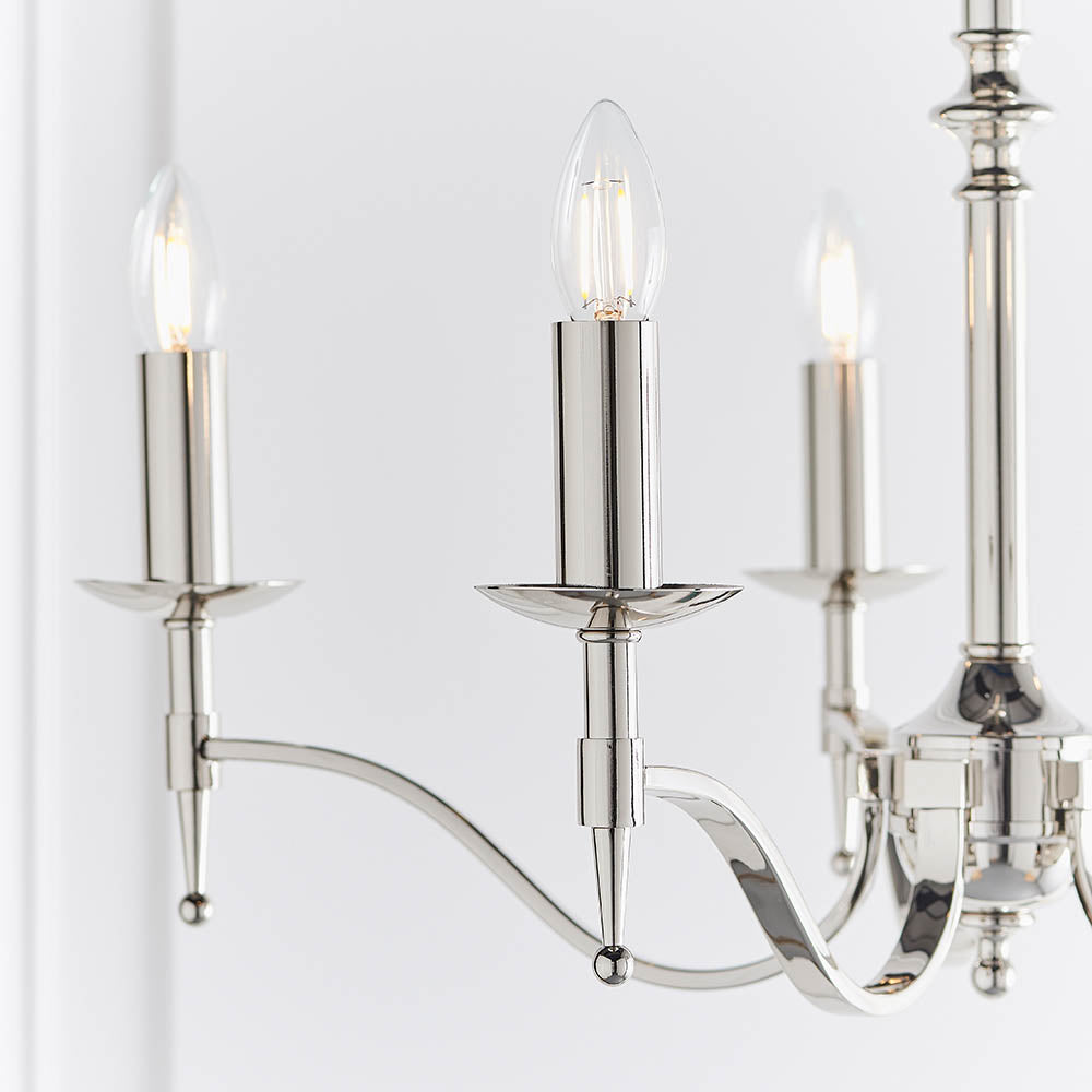 Traditional Multi Arm Nickel 5lt Chandelier | House of Dekkor