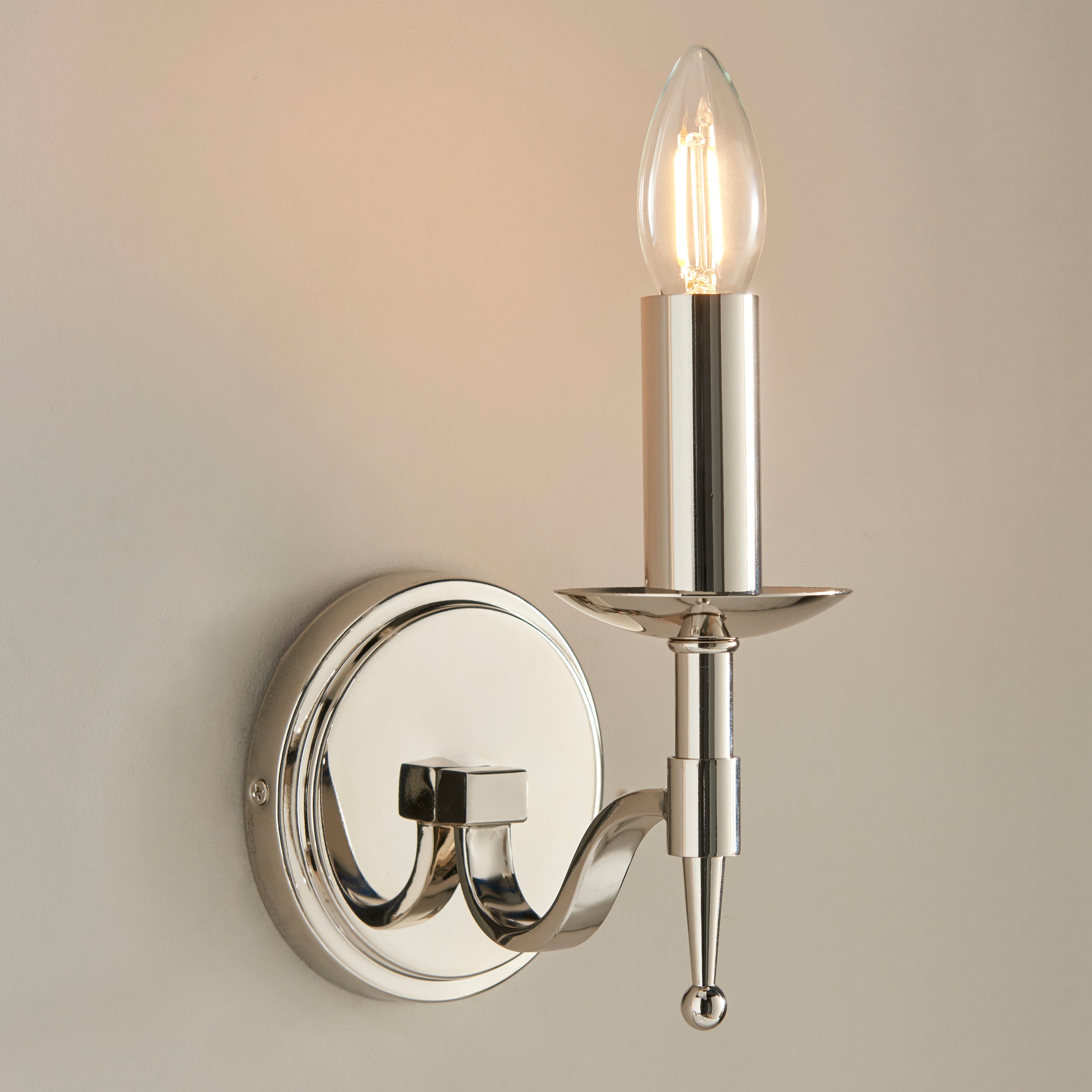 Candle Nickel Single Wall Light | House of Dekkor