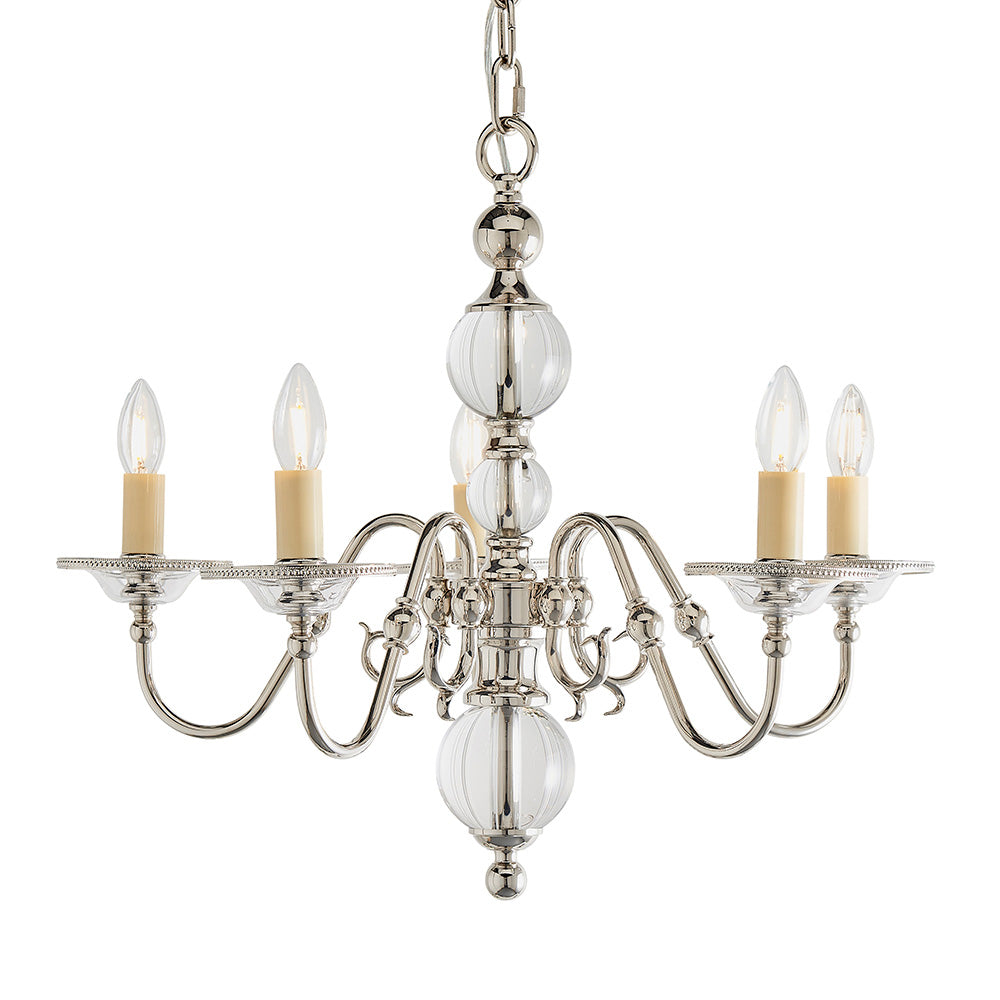 Flemish style Nickel 5lt Chandelier | House of Dekkor