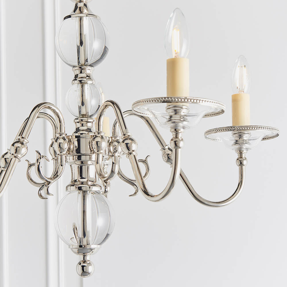 Flemish style Nickel 5lt Chandelier | House of Dekkor