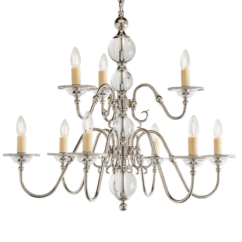 Flemish  Nickel 9lt Multi Arm Chandelier | House of Dekkor