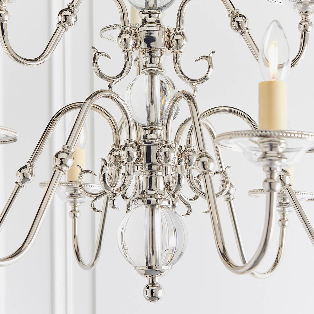  Flemish Nickel 9lt Multi Arm Chandelier | House of Dekkor