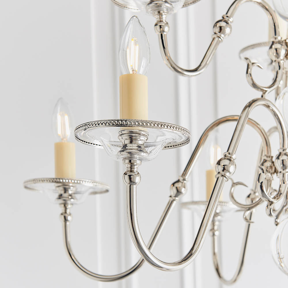  Flemish Nickel 9lt Multi Arm Chandelier | House of Dekkor