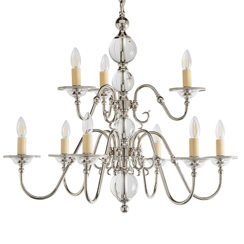  Flemish Nickel 9lt Multi Arm Chandelier | House of Dekkor