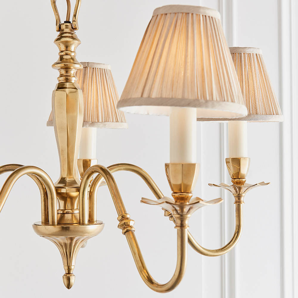 Asquith 5lt Chandelier with Organza Beige Shades