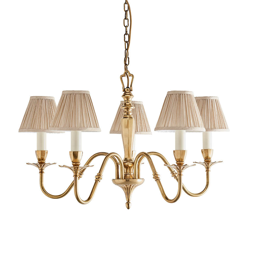 Asquith 5lt Chandelier with Organza Beige Shades