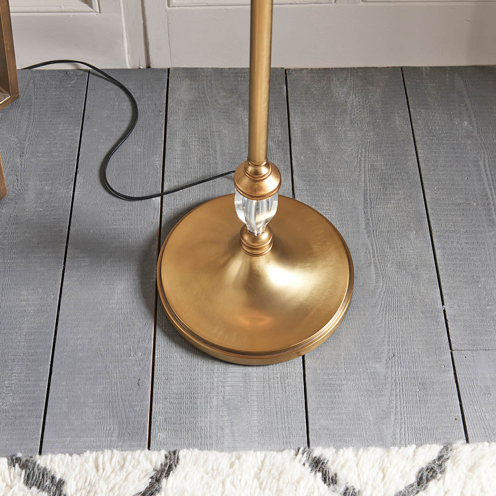 Polina antique brass Floor & beige shade