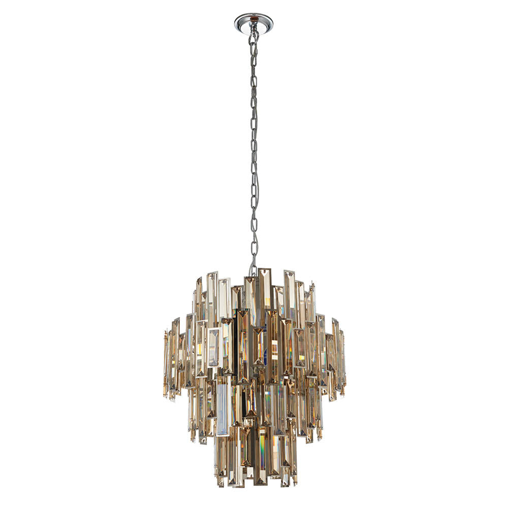 Luma Champagne 12 Light Crystal Pendant Chandelier | House of Dekkor