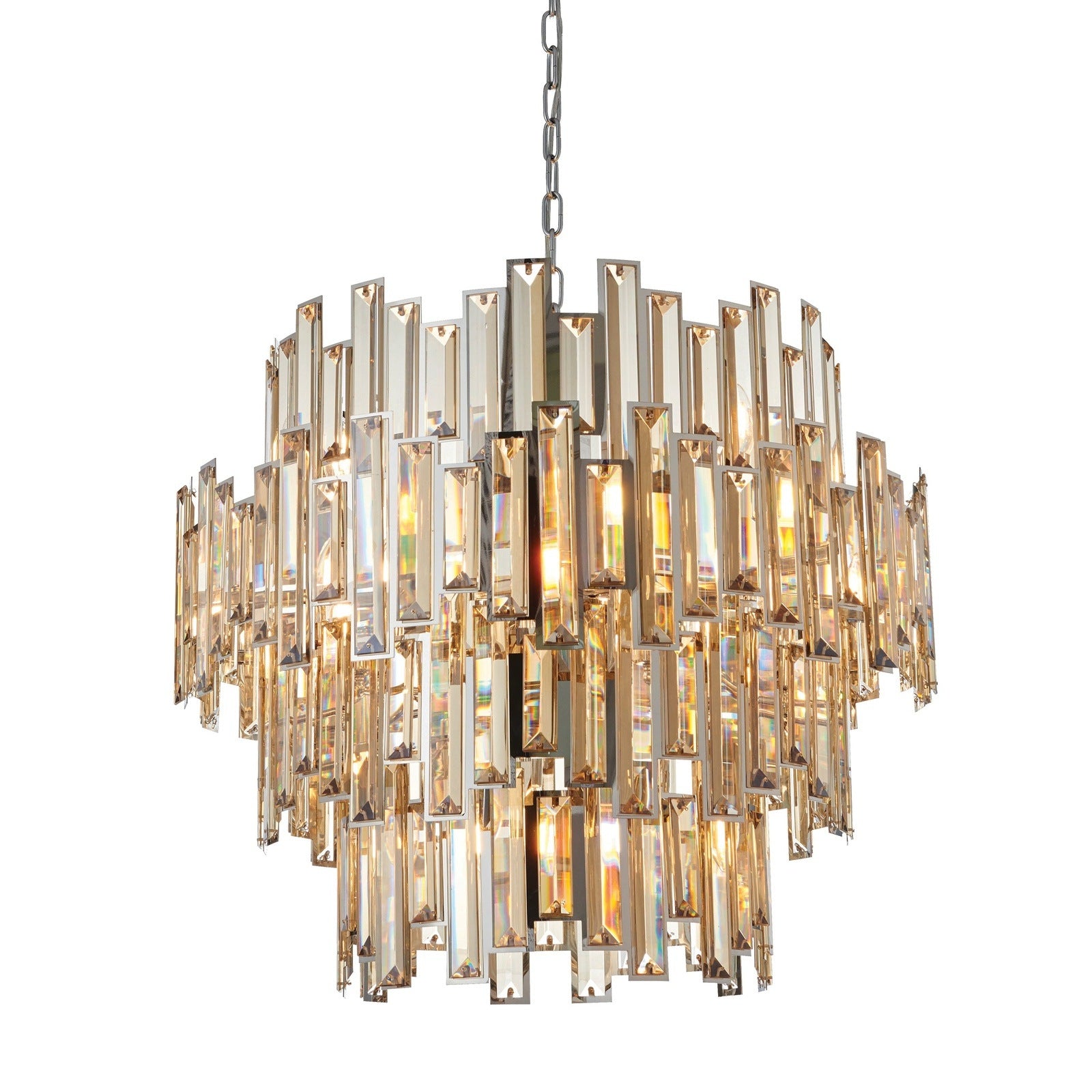 Luma Champagne 15 Light Crystal Pendant Chandelier | House of Dekkor