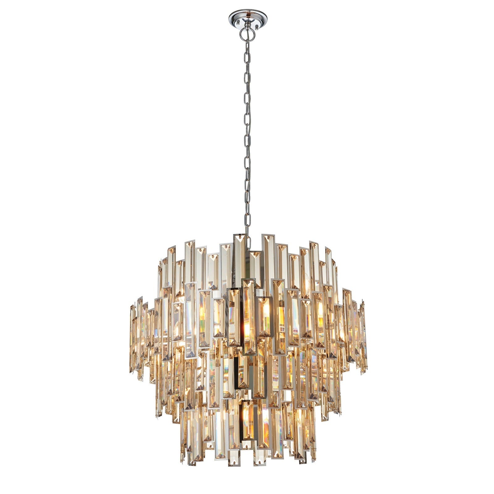 Luma Champagne 15 Light Crystal Pendant Chandelier | House of Dekkor