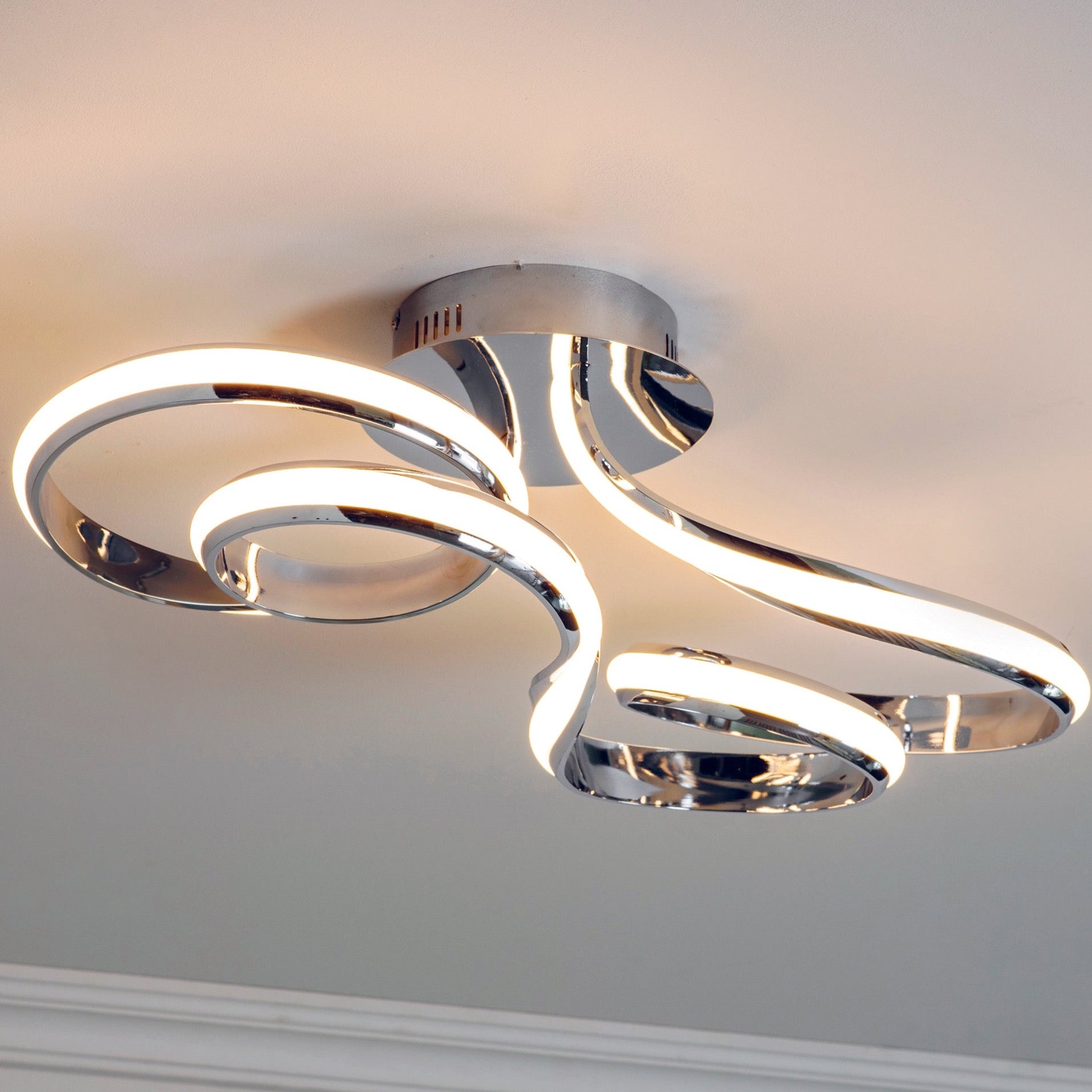 Wave Semi Flush Ceiling Light with Integrated LED | House of Dekkor 