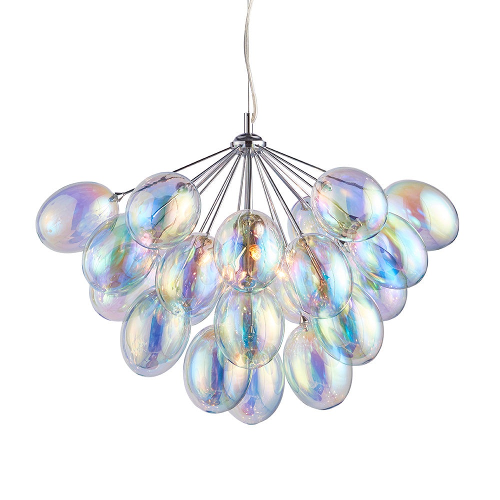  Iridescent Cluster Bubble Glass 6 Lights Chandelier