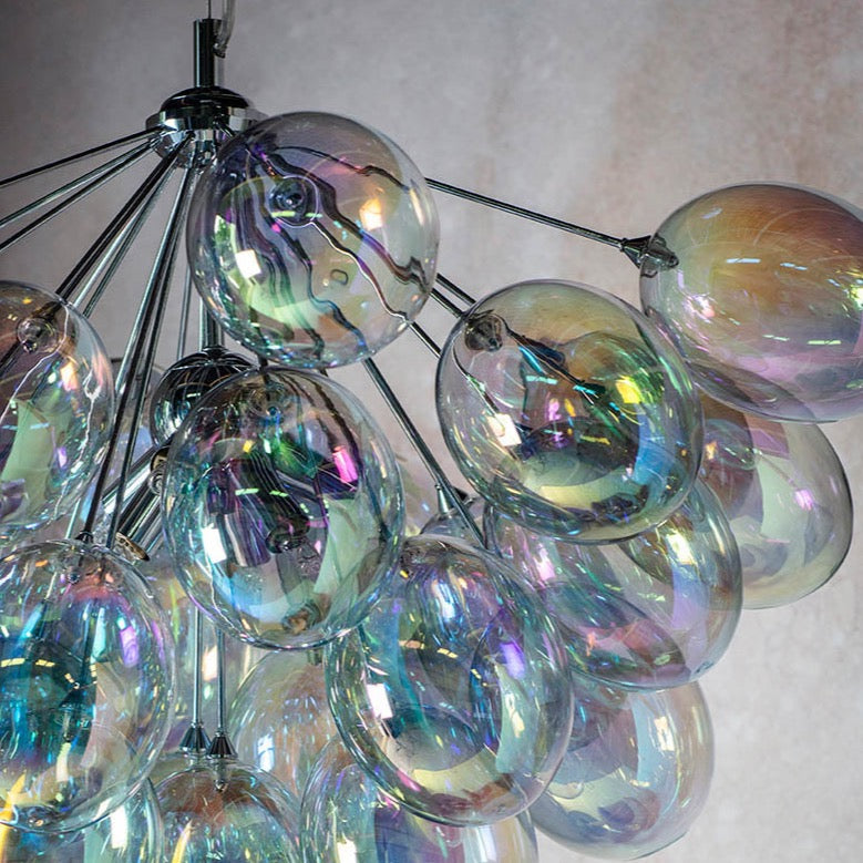  Iridescent Cluster Bubble Glass 6 Lights Chandelier