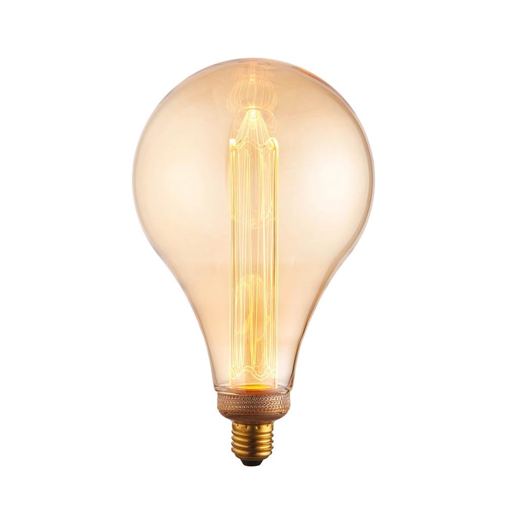 Tinted Amber Glass 2.5W E27 LED Globe 148mm Dia Light Bulb | House of Dekkor