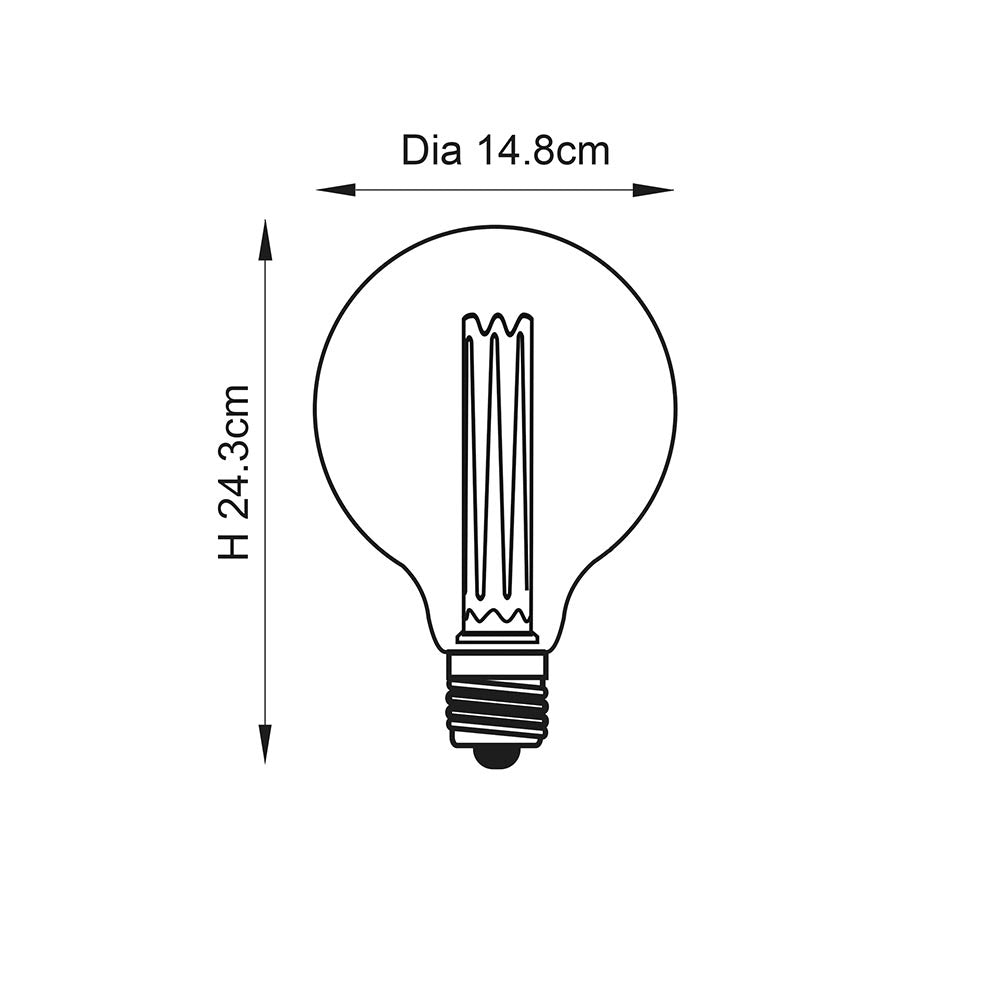 XL E27 LED Globe 148mm Dia Light Bulb
