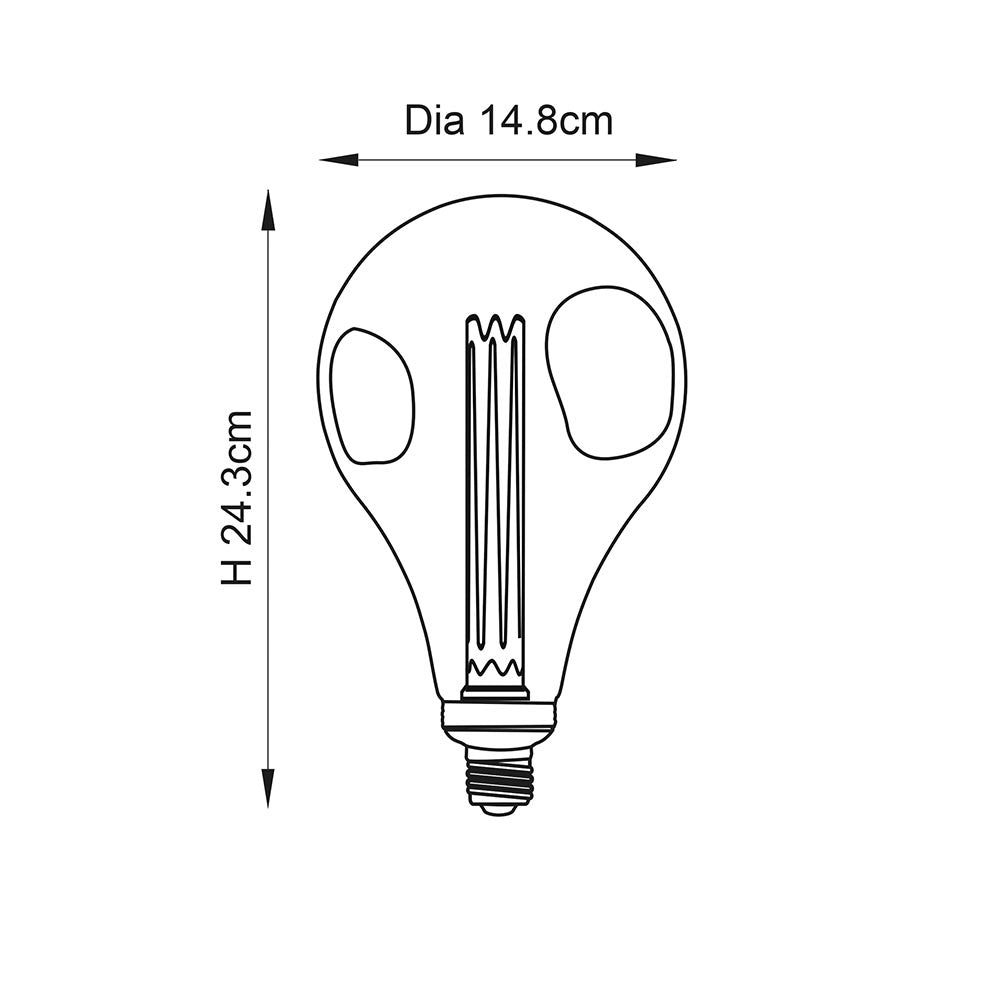 XL E27 LED Dimple Globe 148mm Dia Light