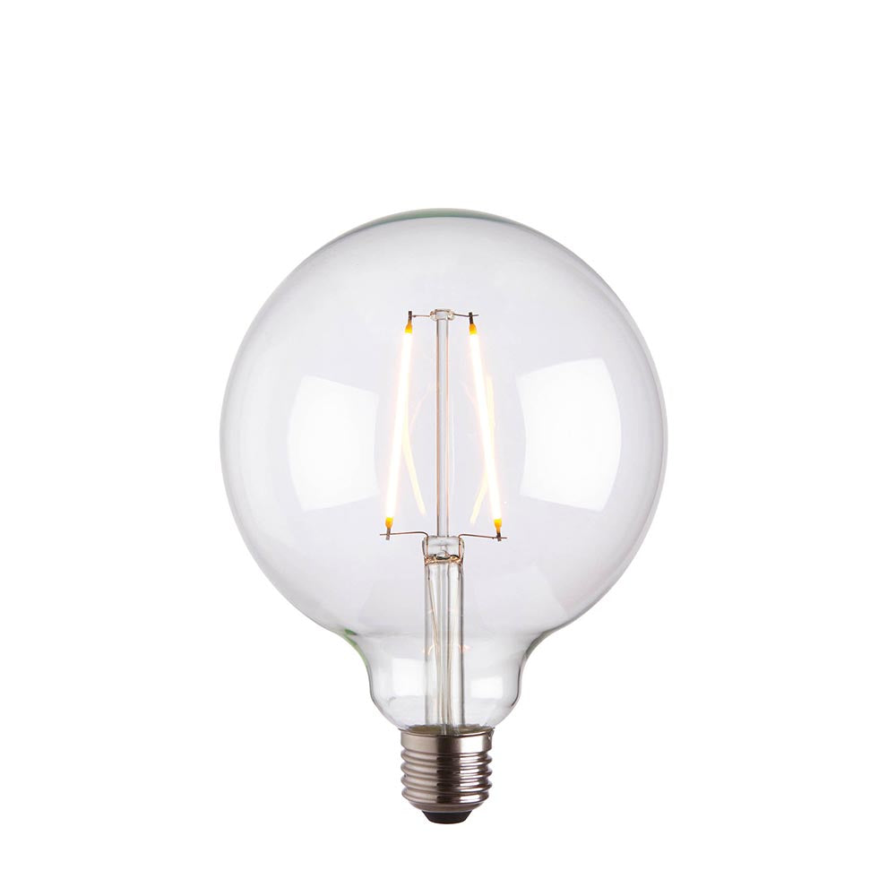 Classic Clear Glass E27 Filament Globe 125mm Dia LED Light Bulb | House of Dekkor