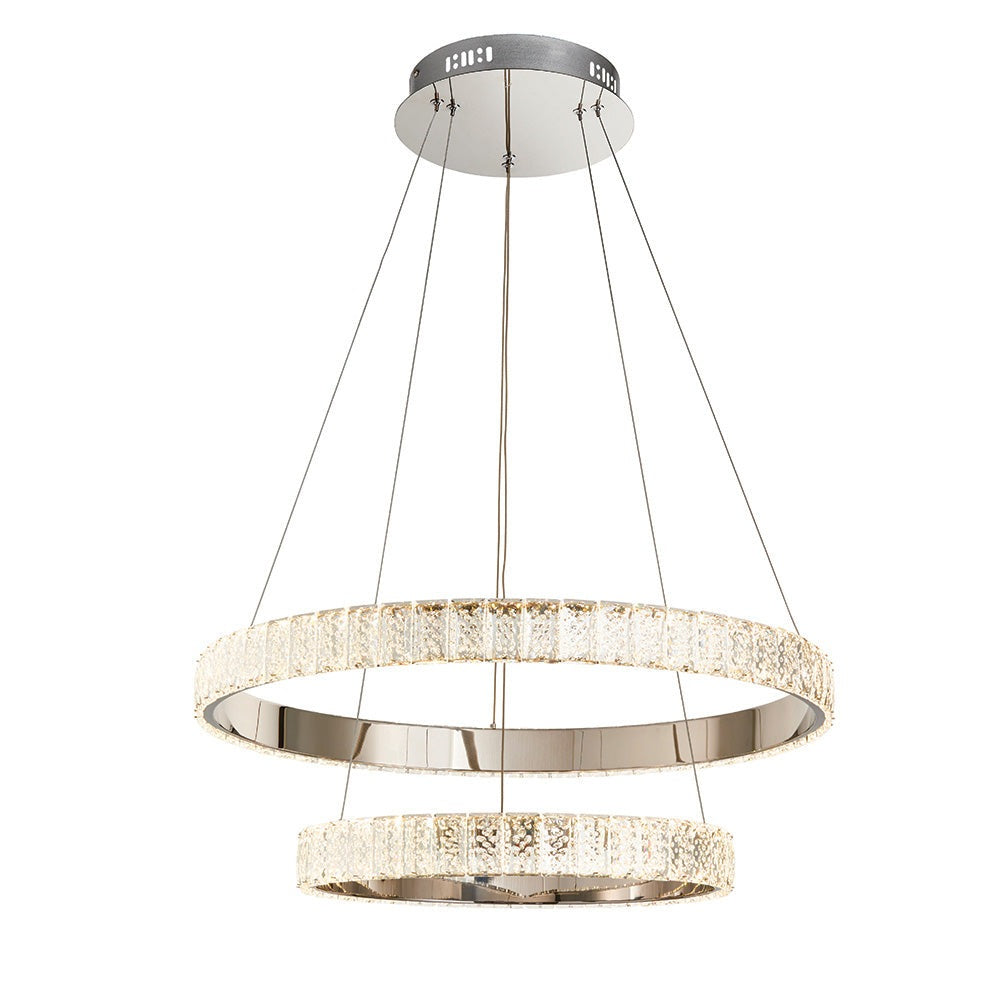 Luma Crystal Double Hoop Pendant Chandelier  | House of Dekkor