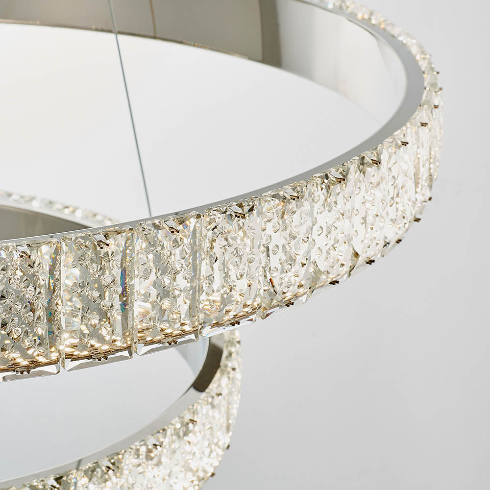 Luma Crystal Double Hoop Pendant Chandelier | House of Dekkor