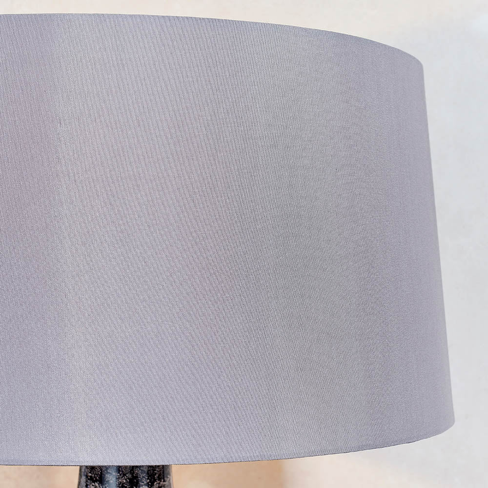 Speckled Black Table Lamp with Mink Faux Silk Tapered Shade | House of Dekkor