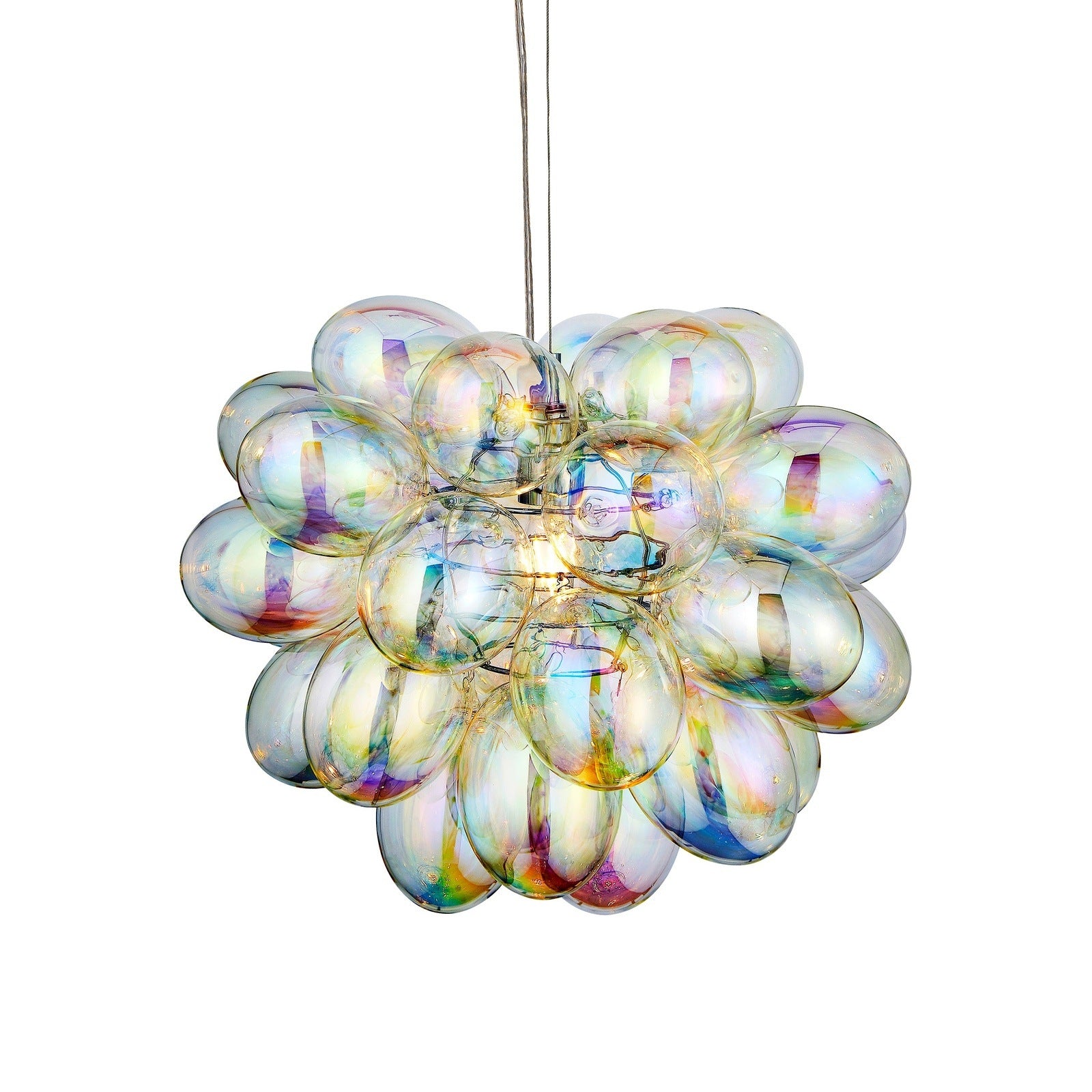 Iridescent Cluster Bubble Glass Chandelier | Small