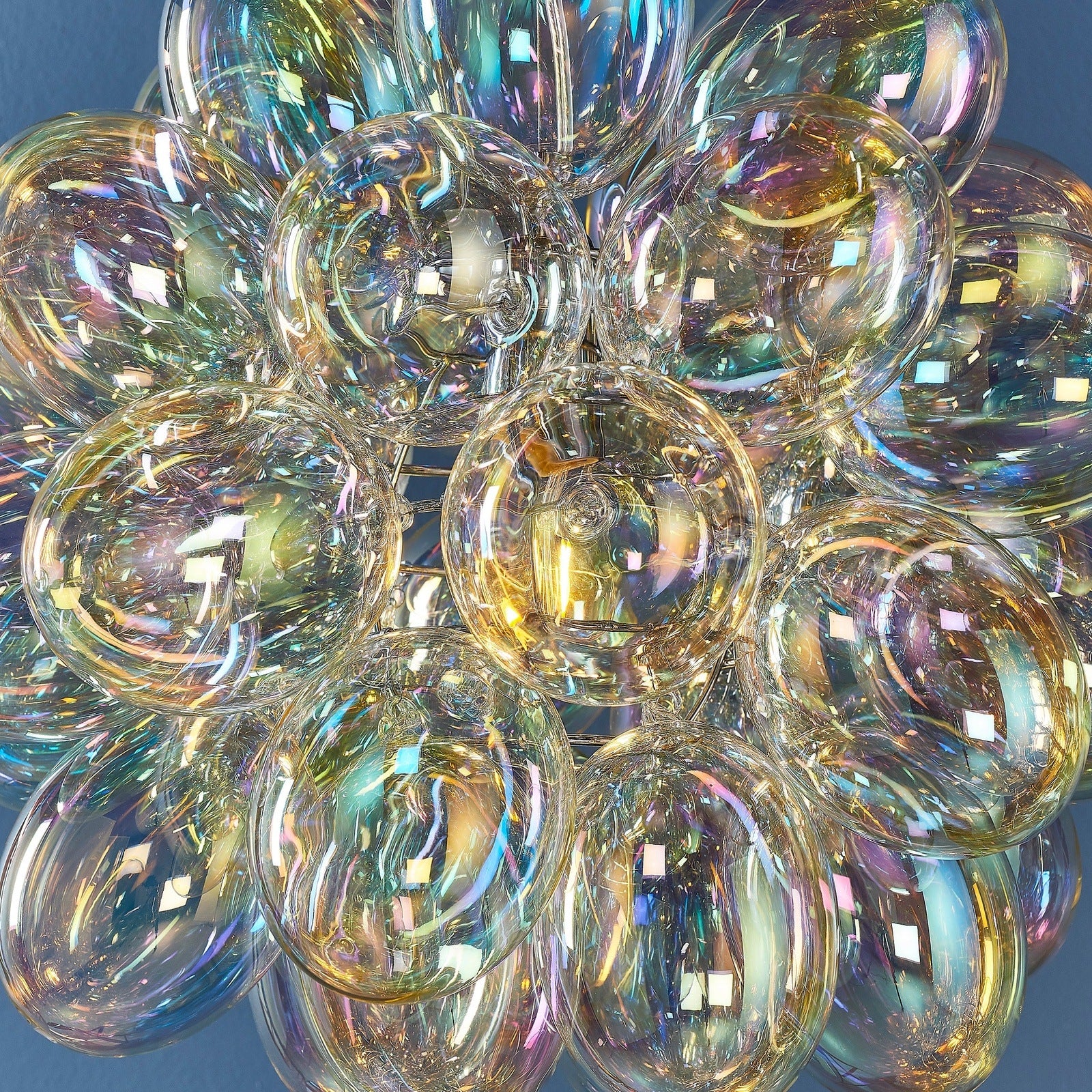 Iridescent Cluster Bubble Glass Chandelier | Small