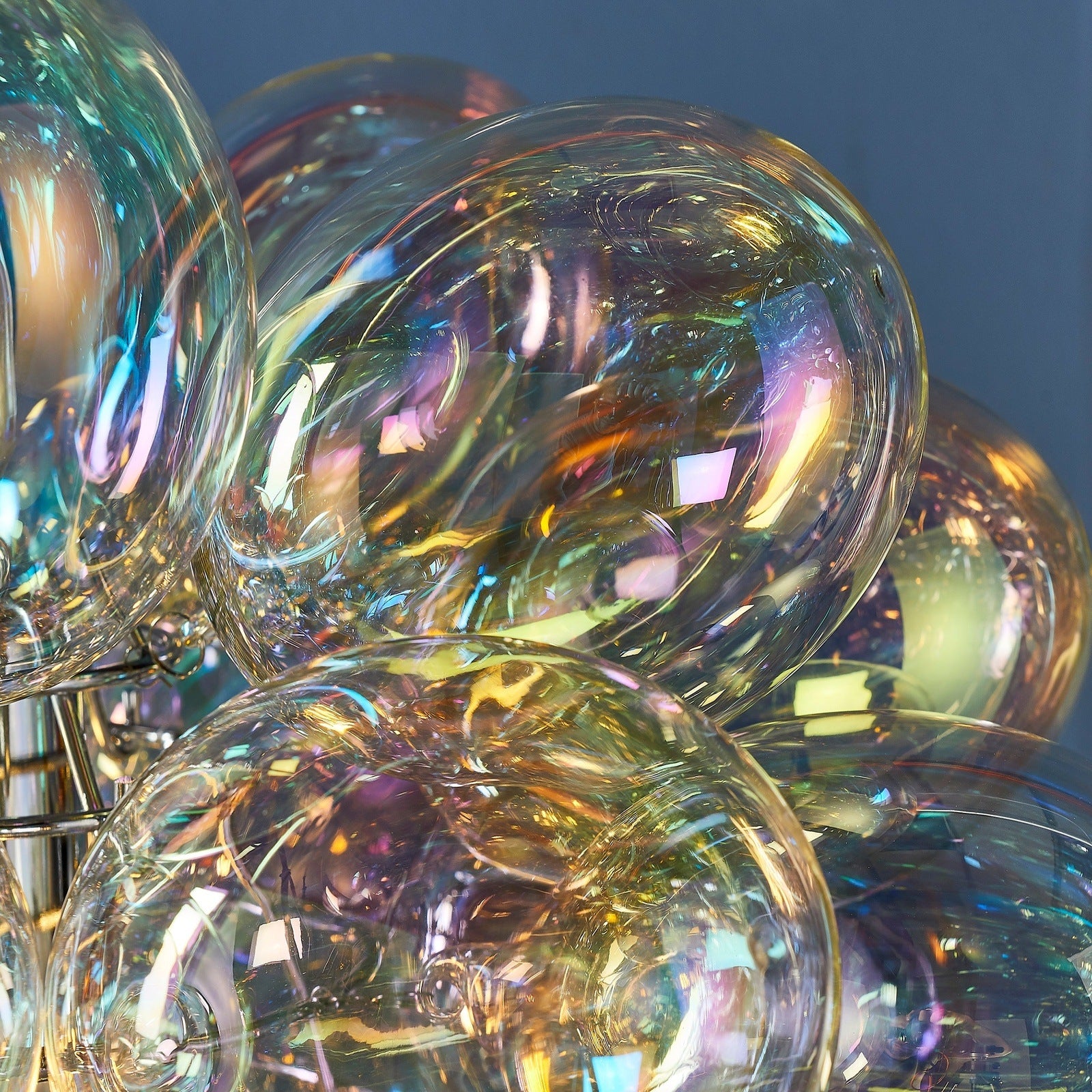 Iridescent Cluster Bubble Glass Chandelier | Small