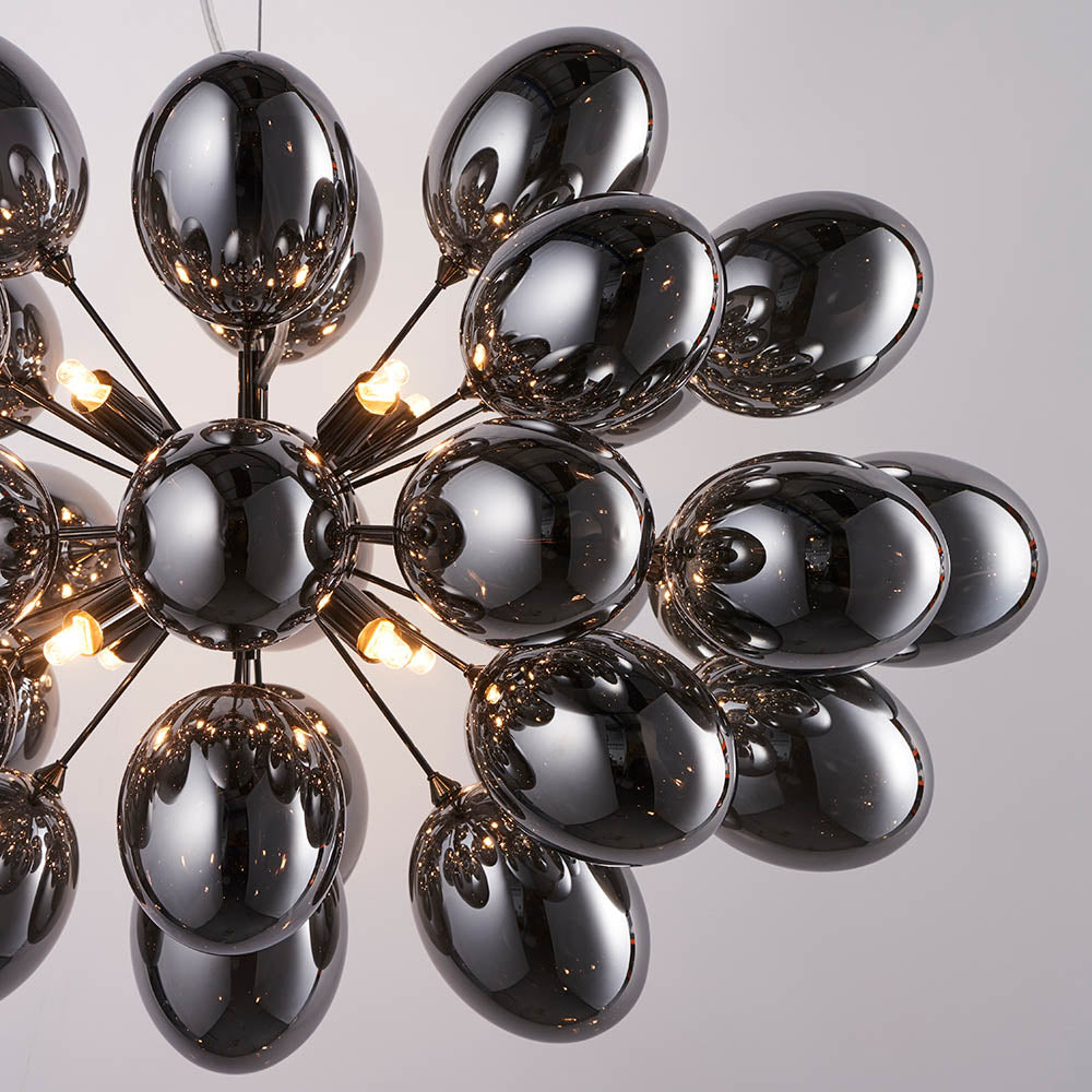 Iridescent Cluster Black Bubble Glass 8 Lights Chandelier 