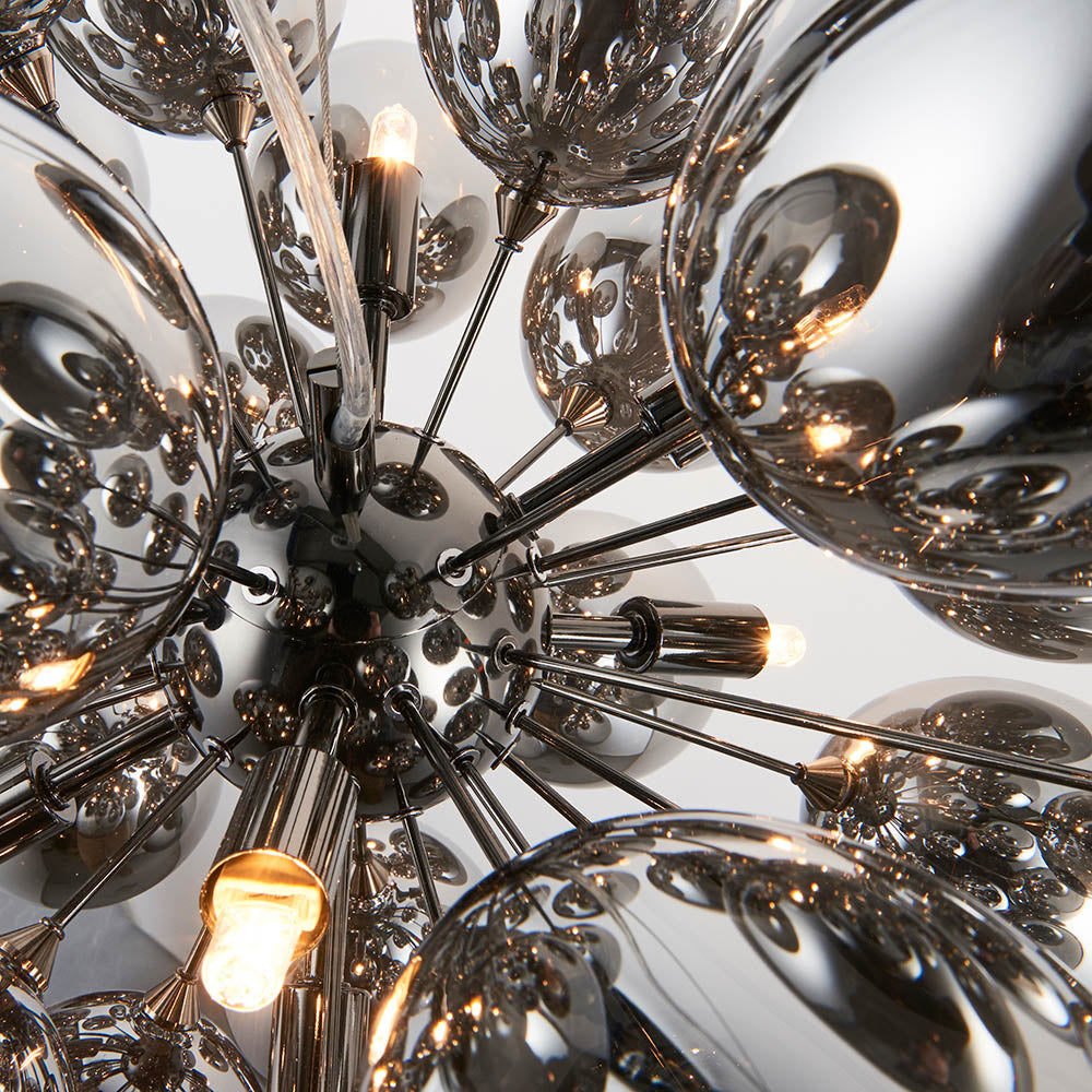 Iridescent Cluster Black Bubble Glass 8 Lights Chandelier 