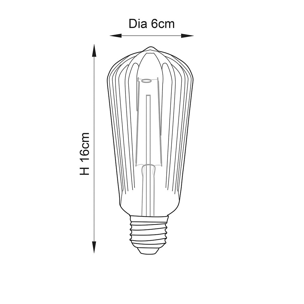 Ribb Pear E27 LED Filament Light