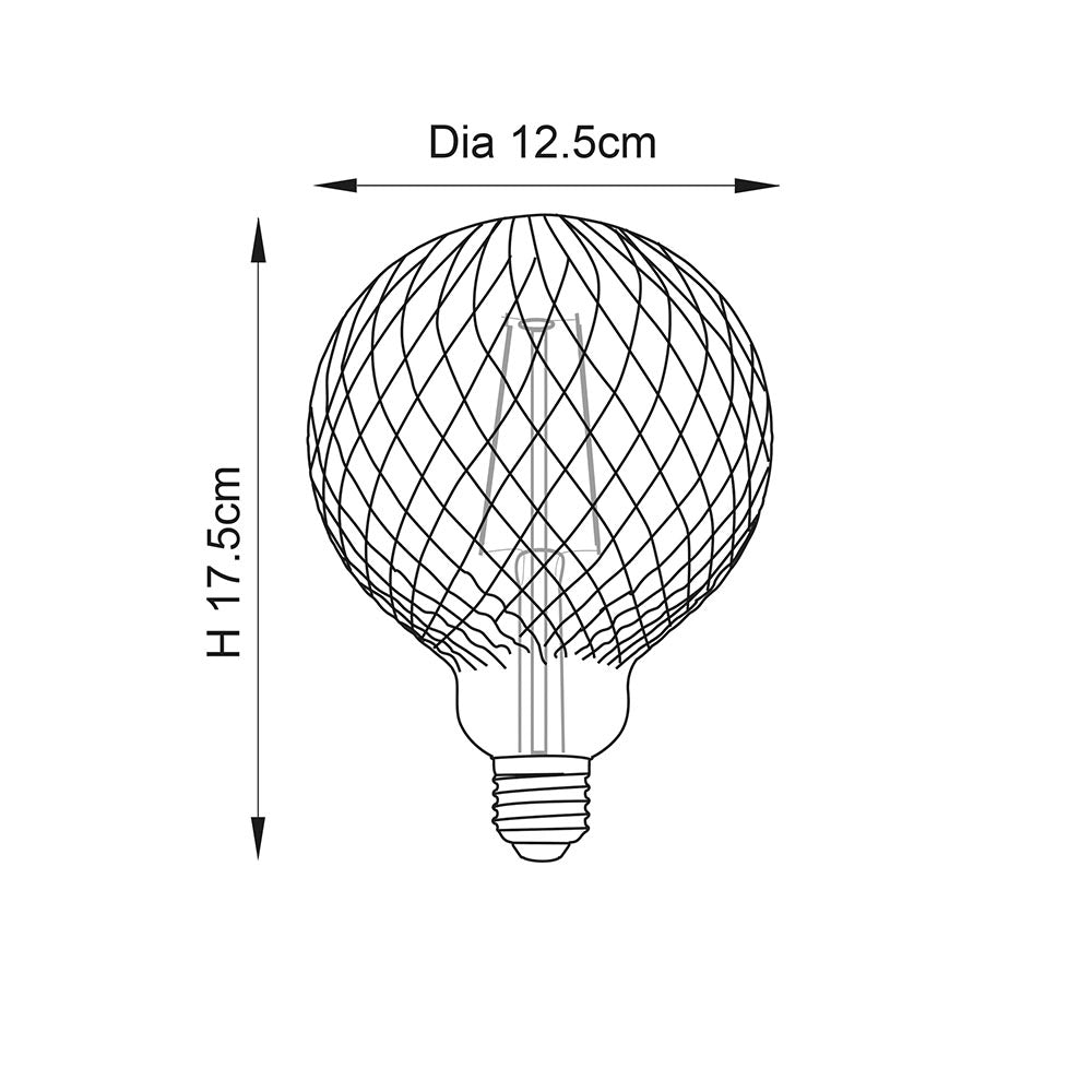 Facet E27 LED Filament 125mm Dia Light Bulb