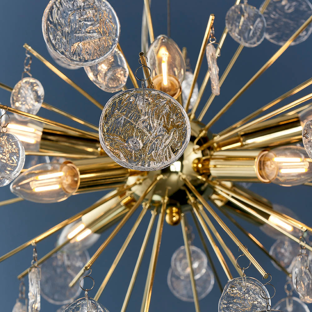 Luma 8 Light Branch Chandelier with Clear Glass Droplets | House of Dekkor