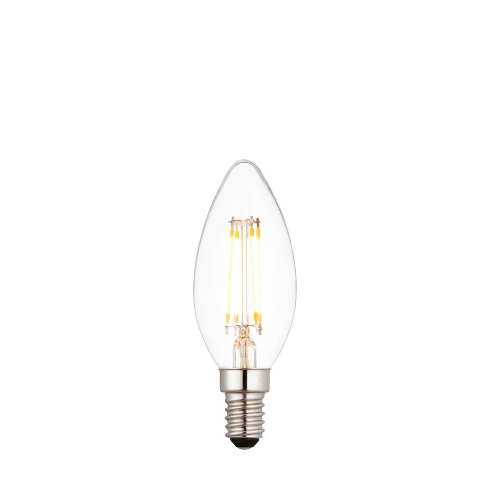  Dimmable Clear Glass 4W E14 LED Filament Candle Light Bulb